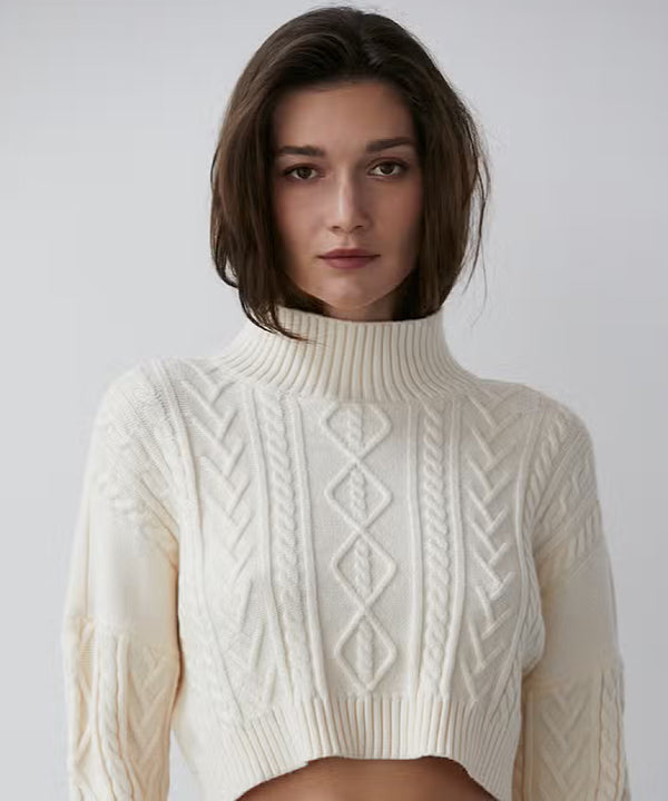 The Ralphie Cable Knit Crop Sweater