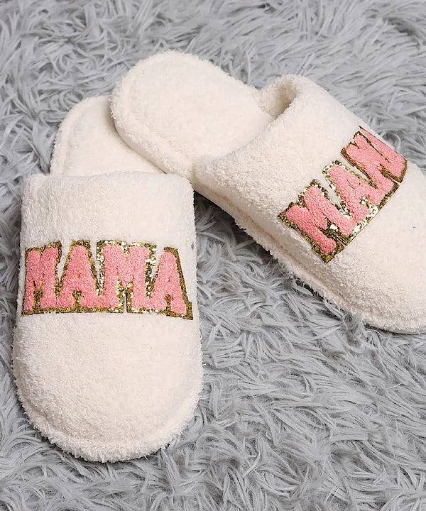MAMA Chenille Patched Home Slippers