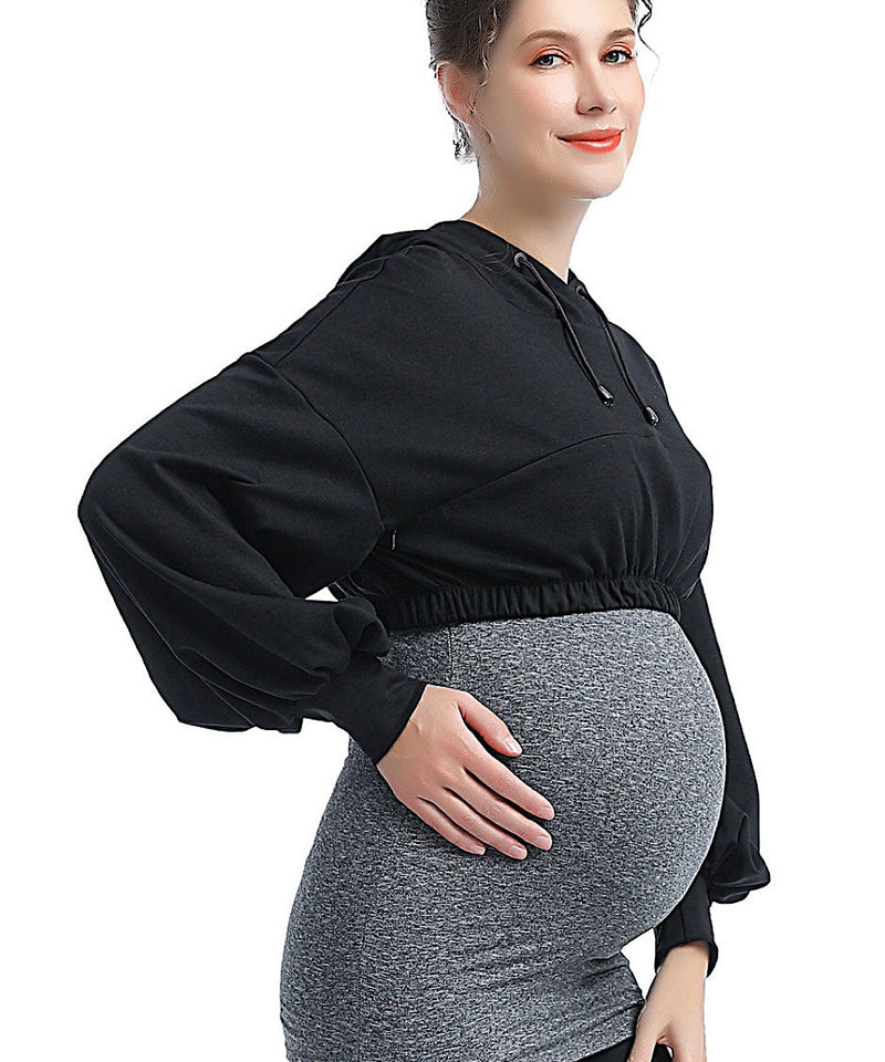 The Active Cropped Maternity/Nursing Hoodie + Belly Band