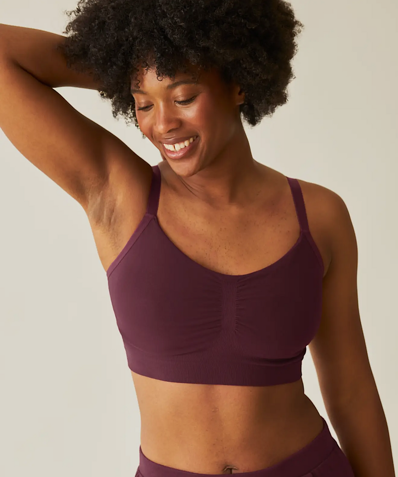 Sublime Bamboo Hands-Free Pumping Lounge & Sleep Bra (Deep Burgundy)