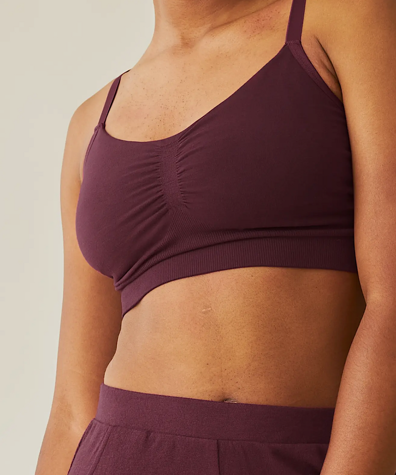 Sublime Bamboo Hands-Free Pumping Lounge & Sleep Bra (Deep Burgundy)