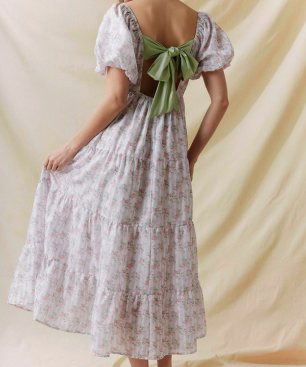 The Teddy Tie Dress (Green/Pink)