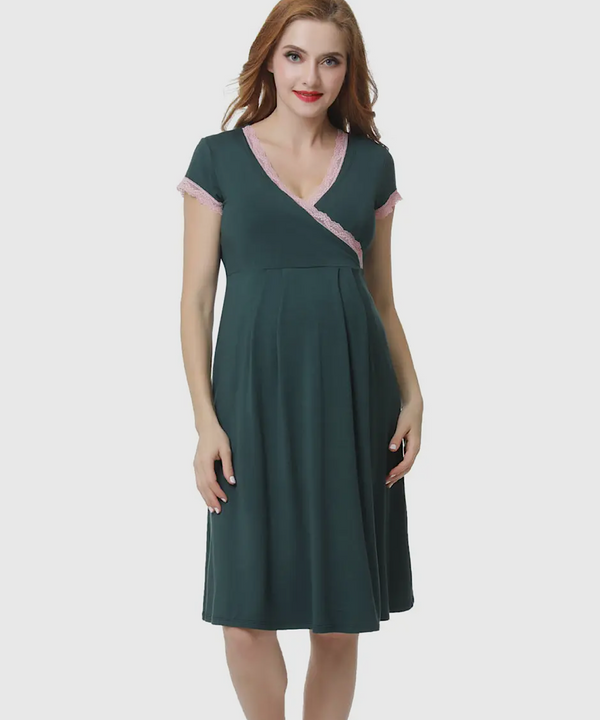 The Jenny Nursing Nightgown (Forest Green)