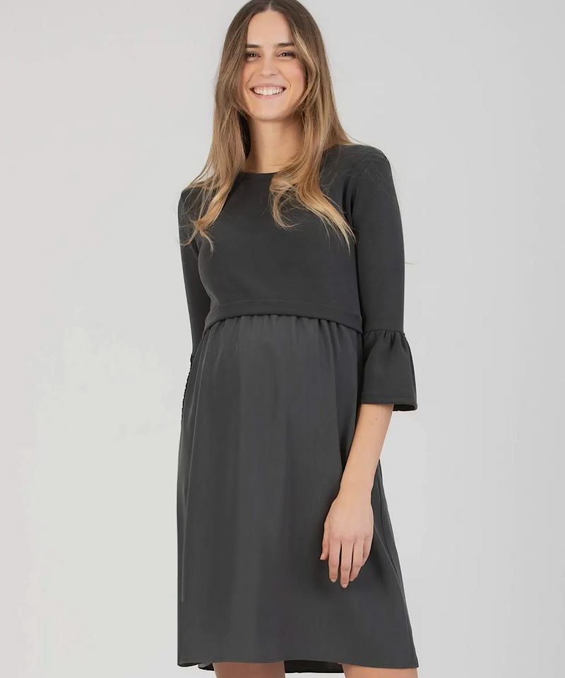 The Eliana Maternity and Nursing Dress (Black)