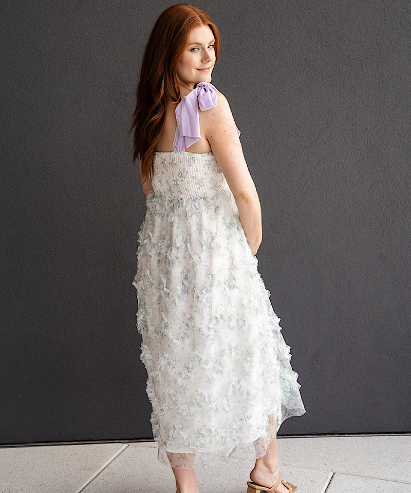 The Delfina Ribbon Dress (Lilac)