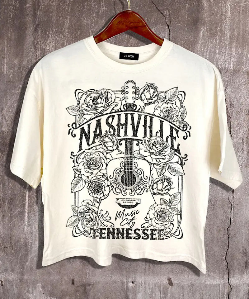 Nashville Music City Crop Tee