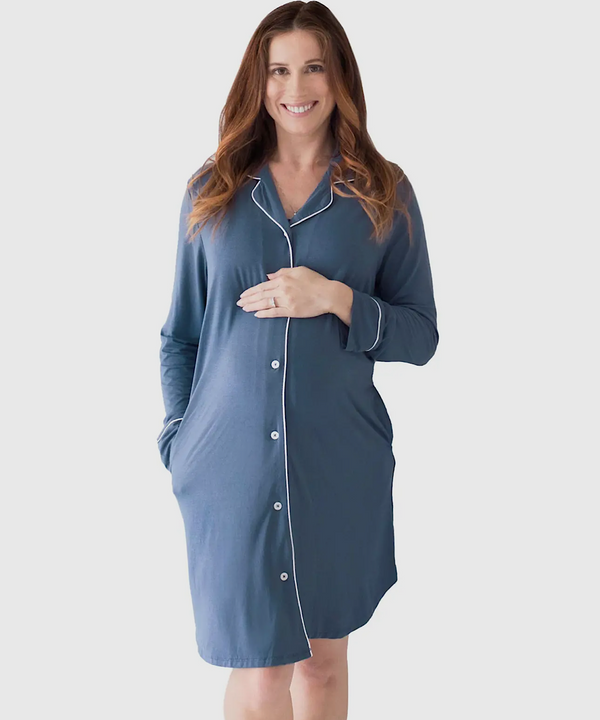 Clea Long Sleeve Maternity & Postpartum Nightgown