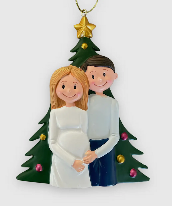 Expecting Parents Ornament - Blonde Female / Brunette Male