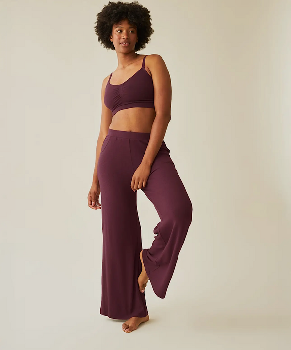 Cozyknit Wide Leg Lounge Pant (Deep Burgundy)
