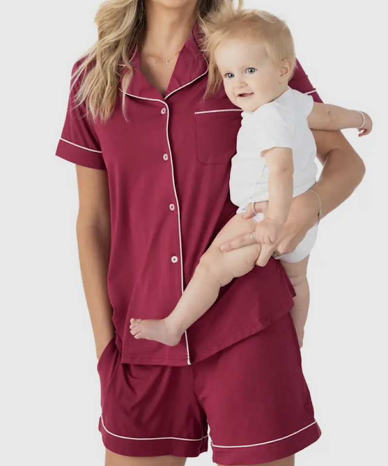 The Clea Bamboo Maternity & Postpartum Short Sleeve Pajama Set