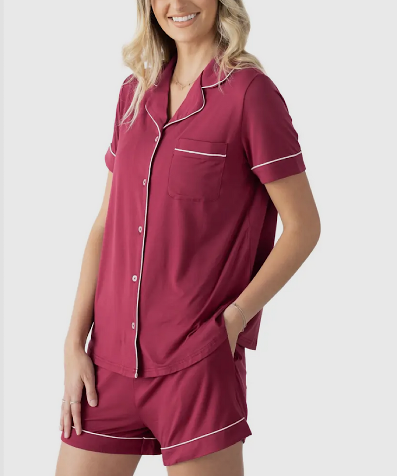 The Clea Bamboo Maternity & Postpartum Short Sleeve Pajama Set