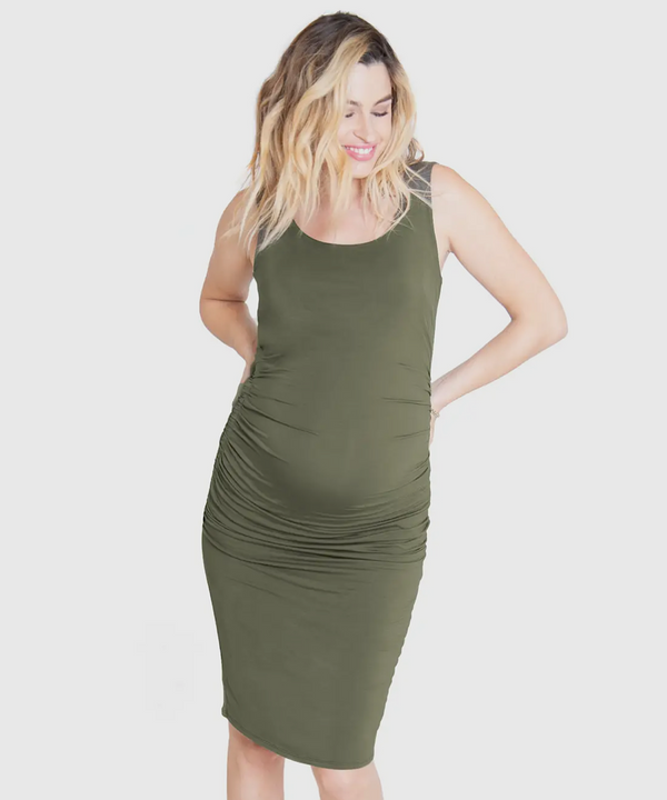 The Addie Ruched Dress (Green)