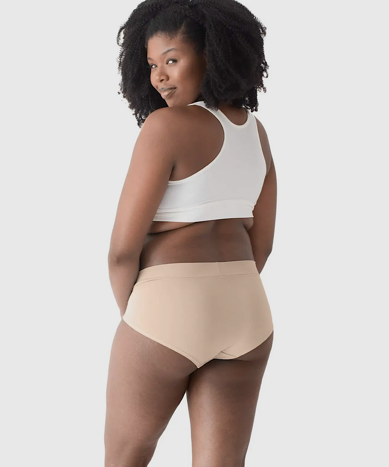 Bamboo Maternity & Postpartum Panties - 2 Pack Black & Beige