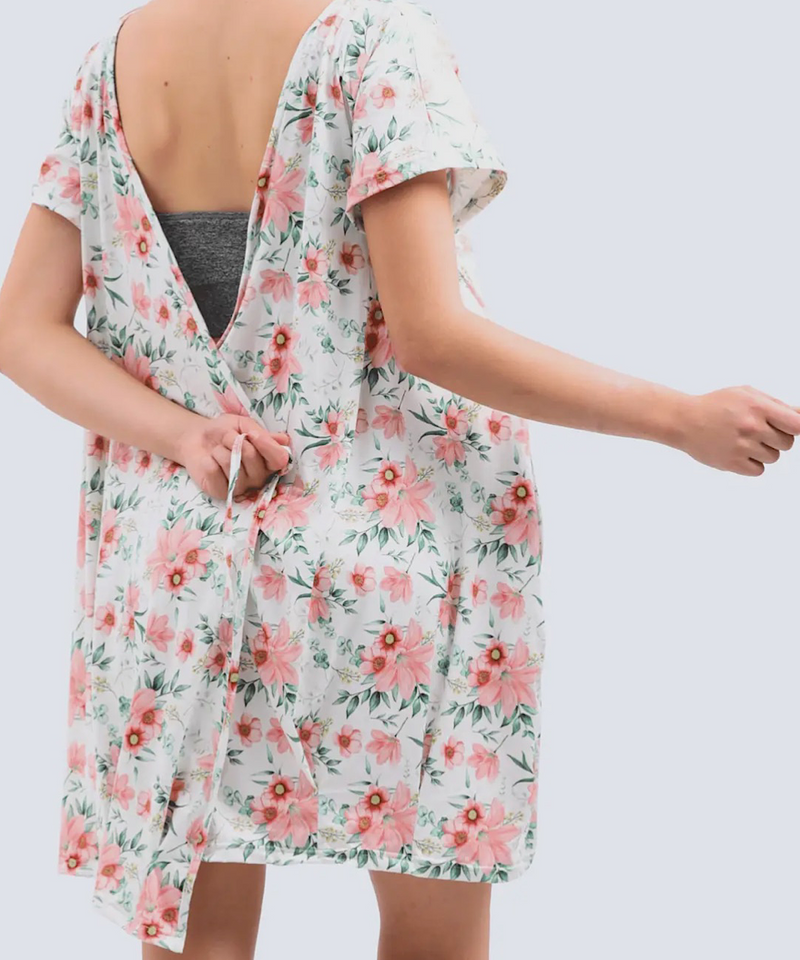 The Lynn Labor & Nursing Gown (Pink Floral)