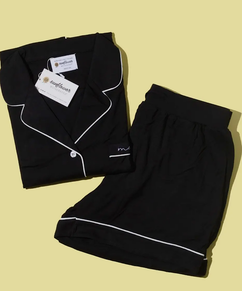 The Short Sleeve Bamboo Mama Pajamas For Pregnancy + Postpartum