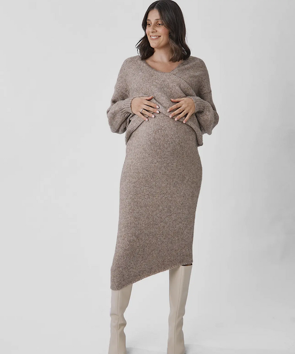 The Amélie's Enchanting Allure of Crossover Knit - Taupe