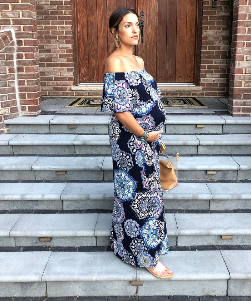The Blaire Boho Maternity Maxi Dress