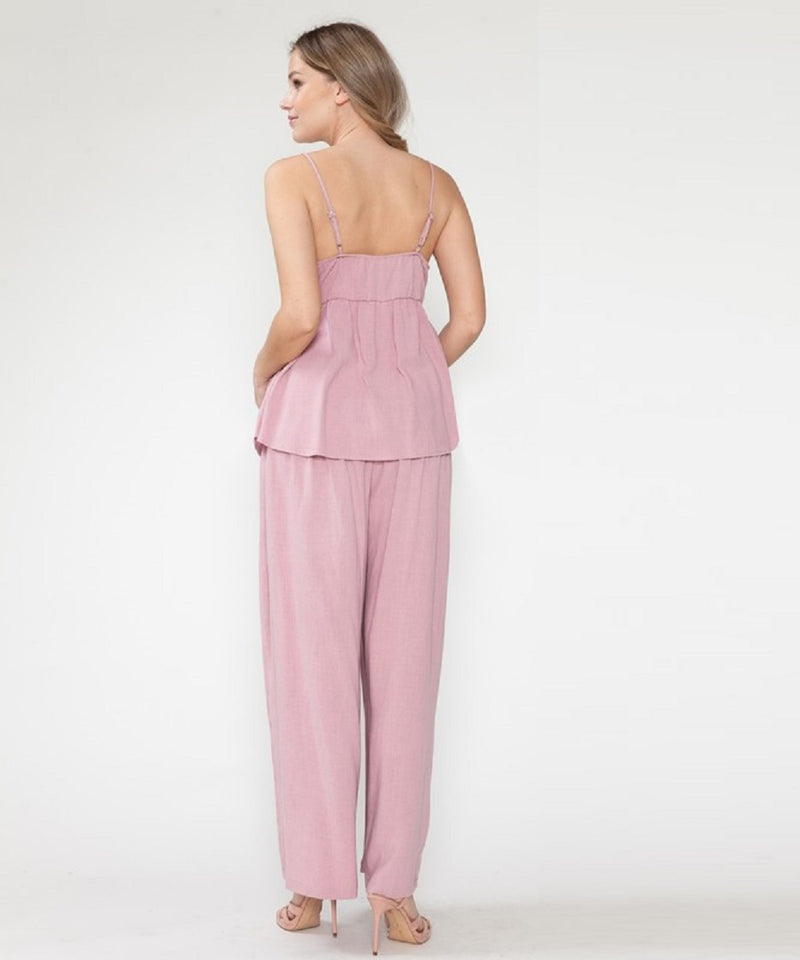 The Linen Pant Set (Pink)