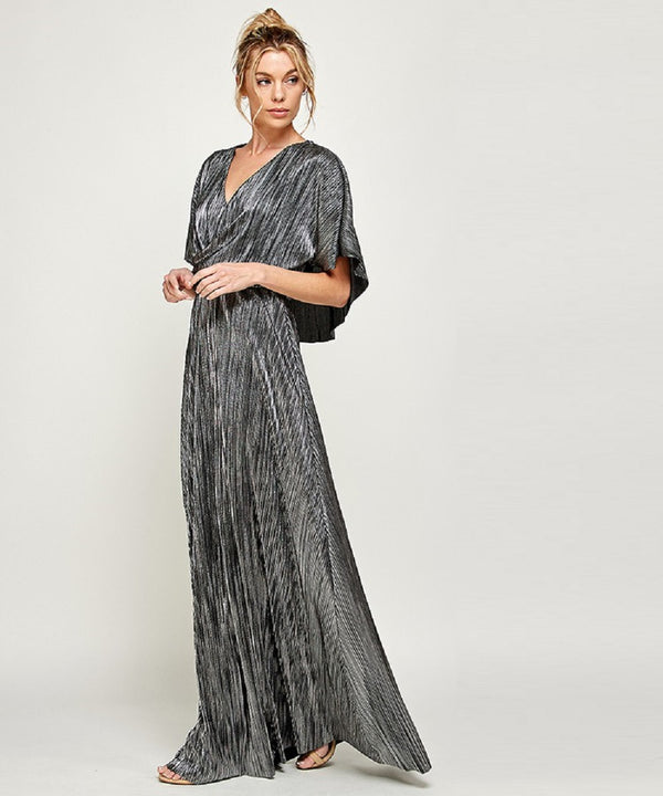 The Cleo Cape Gown (Silver)